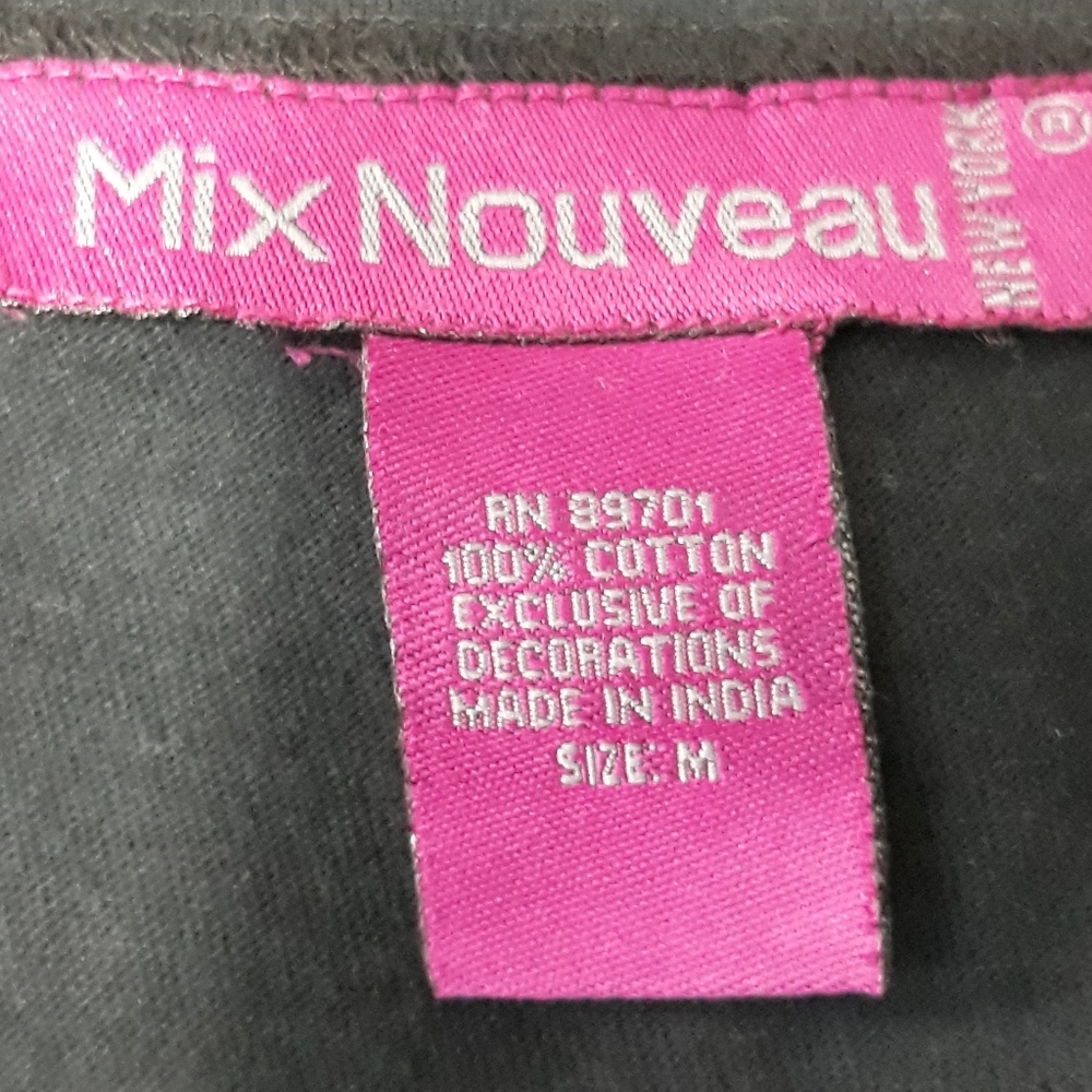 Mix Nouveau 100% Cotton Black Beaded  Dress Size Medium - Picture 6 of 11